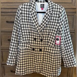 Vince Camuto Black and White Tweed Jacket